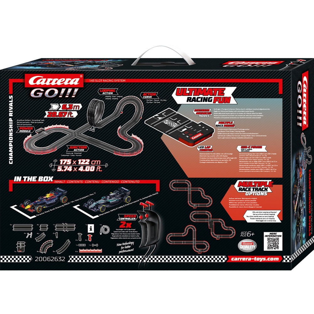 Carrera 1/43 F1 Championship Rivals Set Red Bull & Mercedes-AMG with 6.3m Track