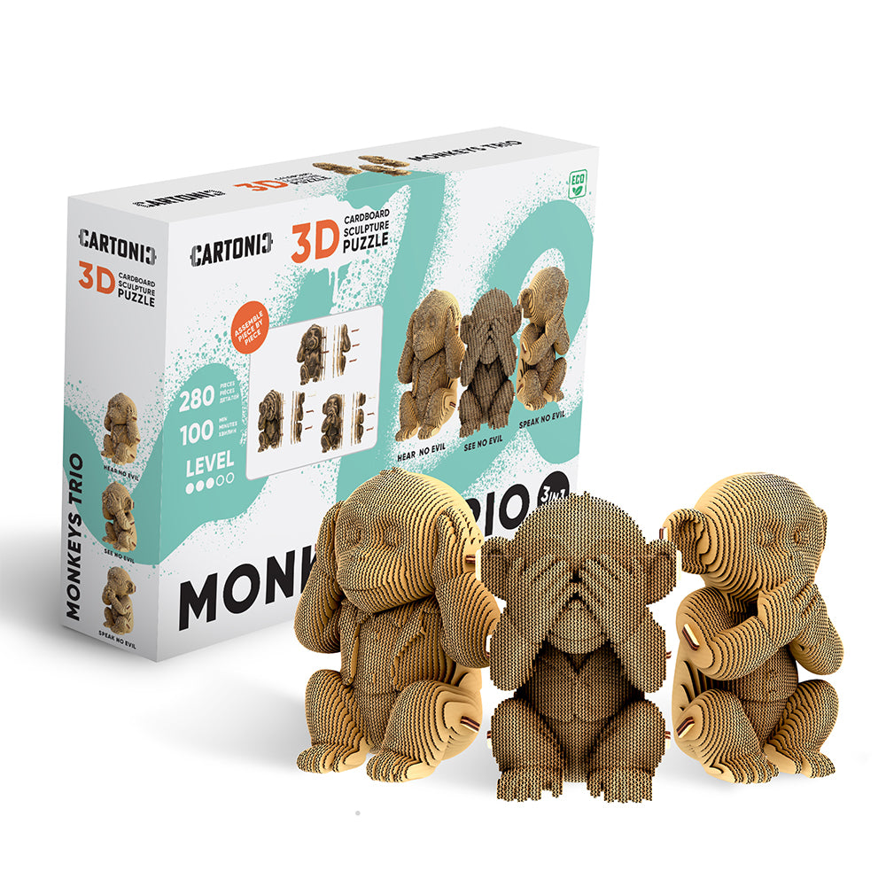 Cartonic Trio Monkeys 3D Puzzle
