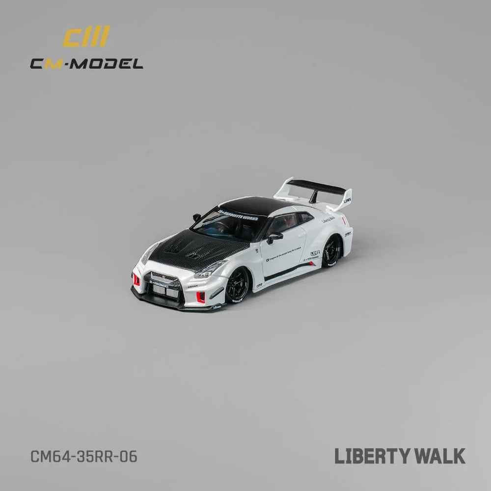 CM Model 64-35GTRR-06 1/64 LB-Silhouette Works GT Nissan 35GT-RR White And Black Carbon