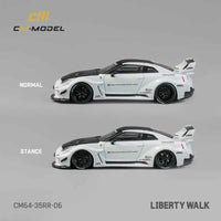 CM Model 64-35GTRR-06 1/64 LB-Silhouette Works GT Nissan 35GT-RR White And Black Carbon