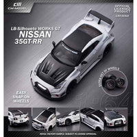CM Model 64-35GTRR-06 1/64 LB-Silhouette Works GT Nissan 35GT-RR White And Black Carbon
