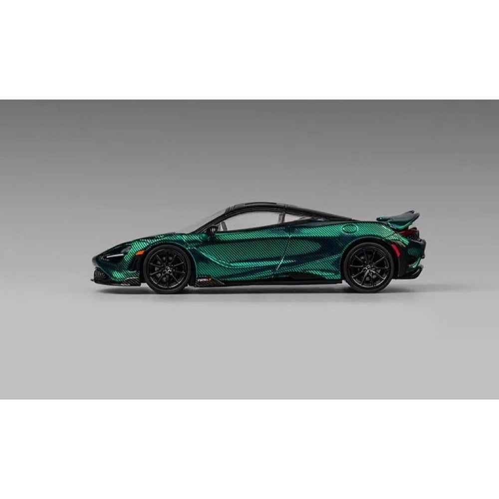CM Model 64-765LT-19 1/64 Mclaren 765LT Chrome Green Full Carbon