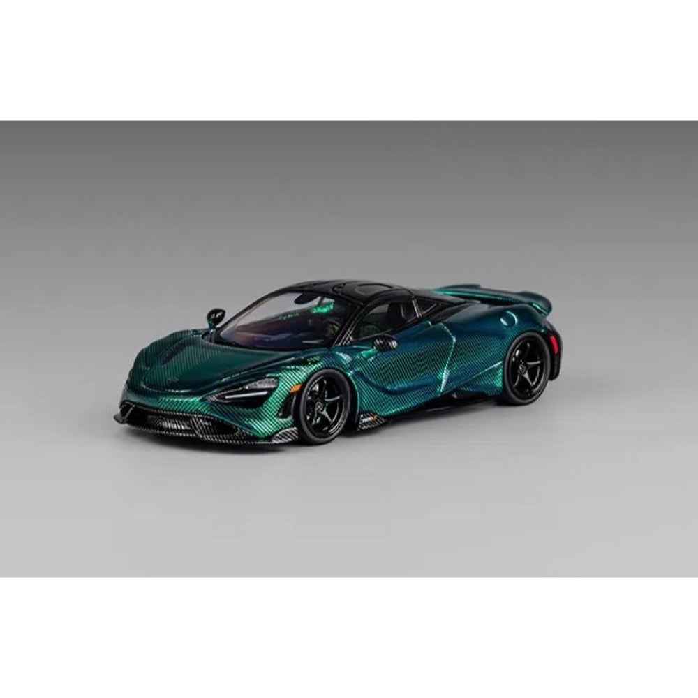 CM Model 64-765LT-19 1/64 Mclaren 765LT Chrome Green Full Carbon