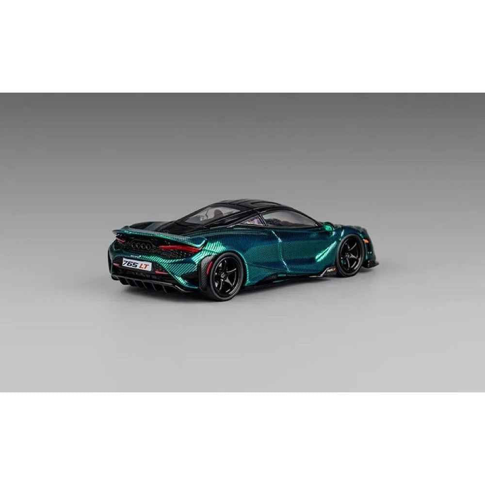 CM Model 64-765LT-19 1/64 Mclaren 765LT Chrome Green Full Carbon
