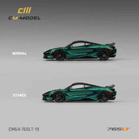 CM Model 64-765LT-19 1/64 Mclaren 765LT Chrome Green Full Carbon