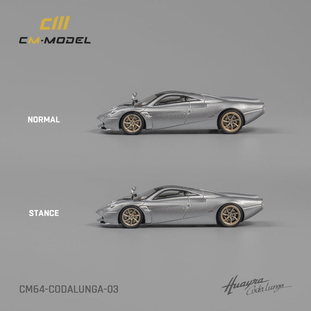 CM Model 1/64 Pagani Codalunga Metallic Silver