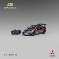 CM Model 1/64 Mitsubishi Lancer Evo IX Widebody Chrome Colour