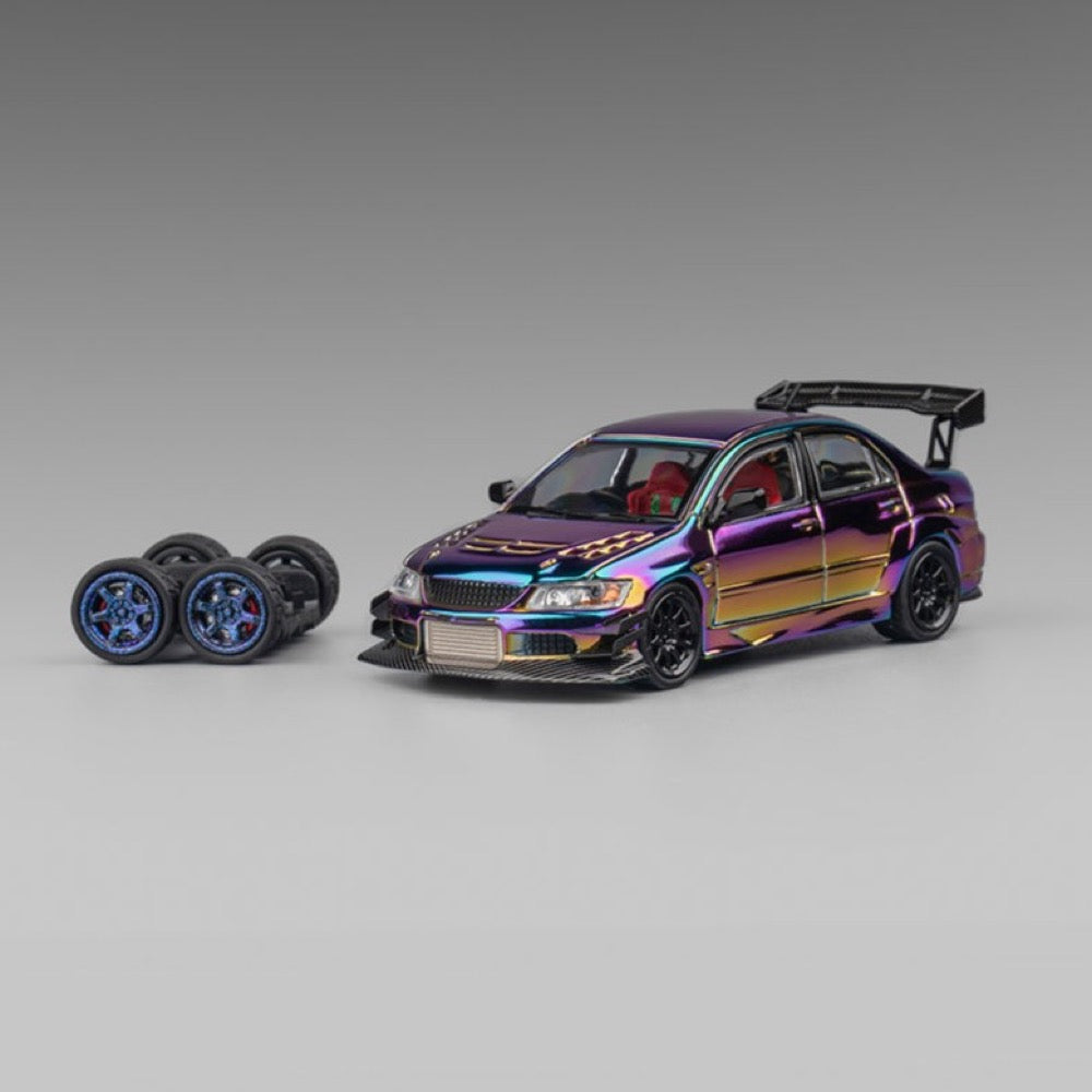 CM Model 1/64 Mitsubishi Lancer Evo IX Widebody Chrome Colour