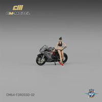 CM Model 1/64 MV Agusta F3 Rosso Metallic Grey with Showgirl