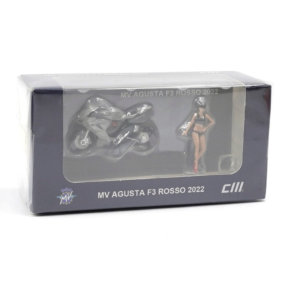 CM Model 1/64 MV Agusta F3 Rosso Metallic Grey with Showgirl