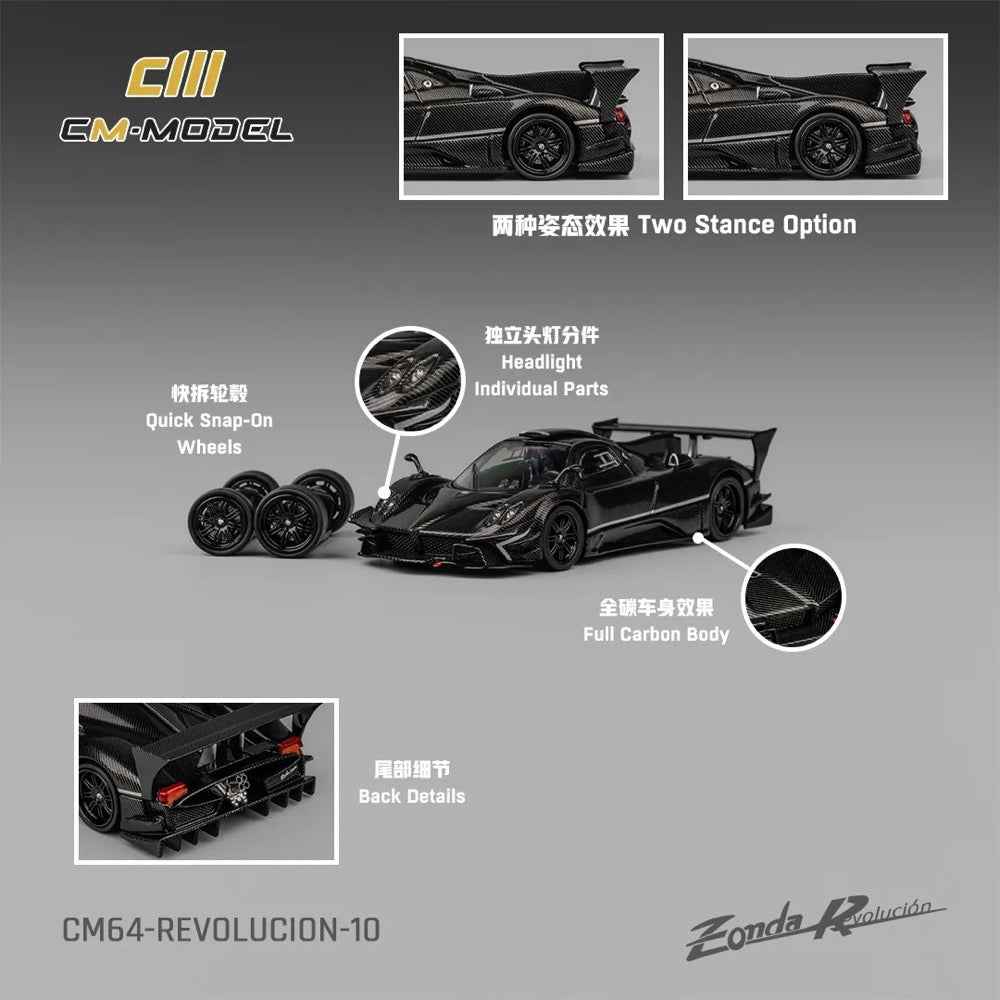 CM Model 64-Revolucion-10 1/64 Pagani Zonda Revolucion Full Carbon
