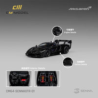 CM Model 64-Senna GTR-01 1/64 Mclaren Senna GTR Black