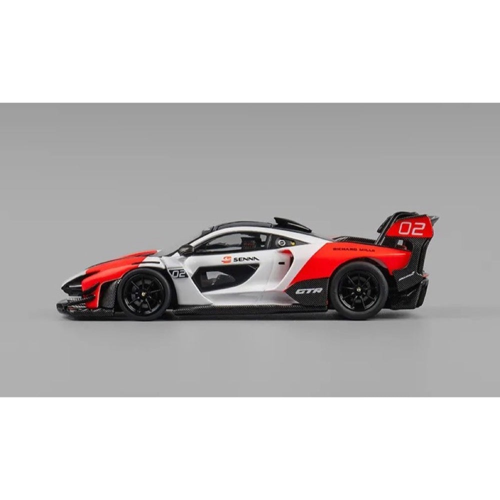 CM Model 64-Senna GTR-03 1/64 McLaren Senna GTR White & Red