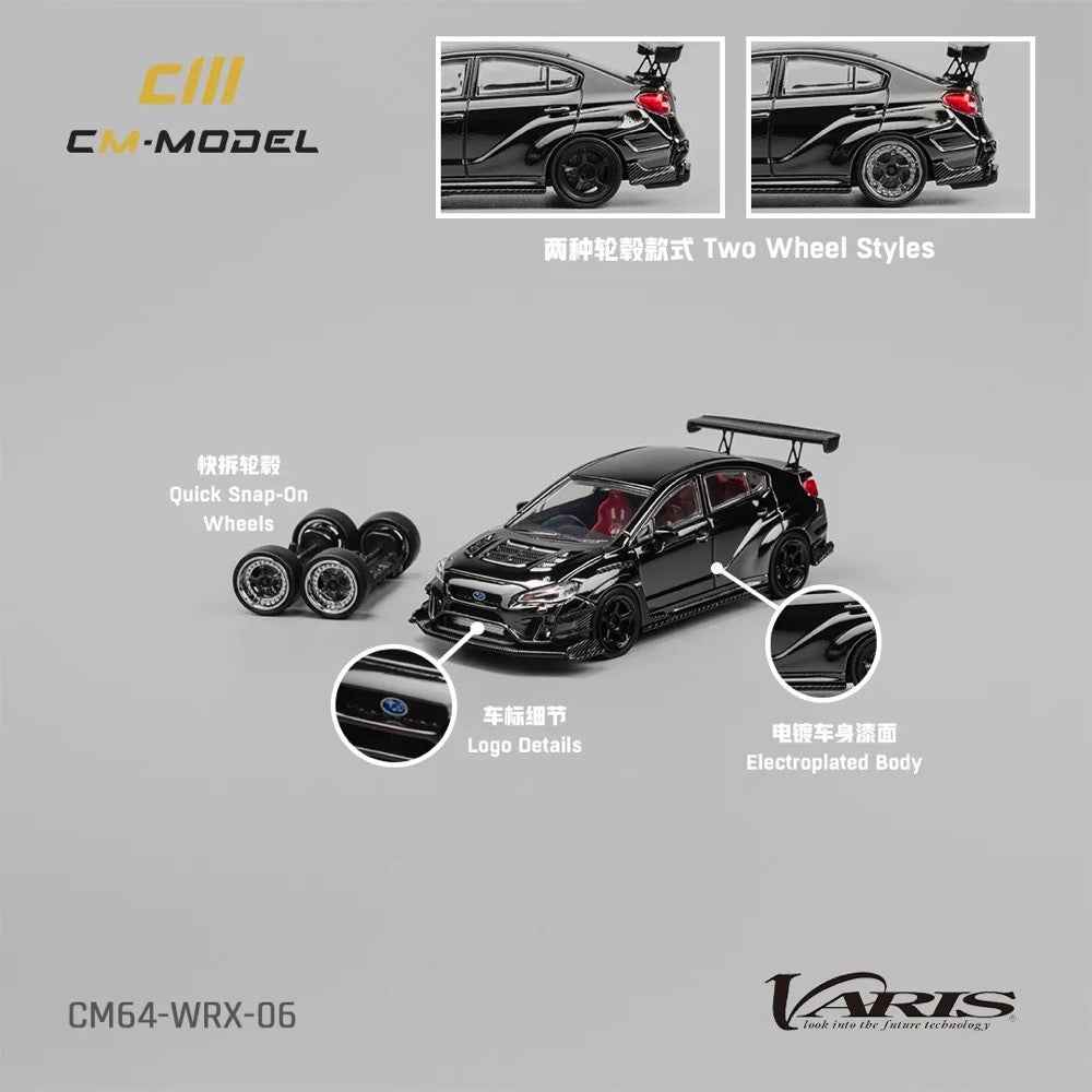 CM Model 64-WRX-06 1/64 Subaru Varis Wide Body 2.0 Chome Black