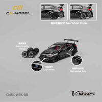 CM Model 64-WRX-06 1/64 Subaru Varis Wide Body 2.0 Chome Black