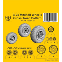 CMK 4466 1/48 B-25 Mitchell Wheels/ Cross Tread Pattern