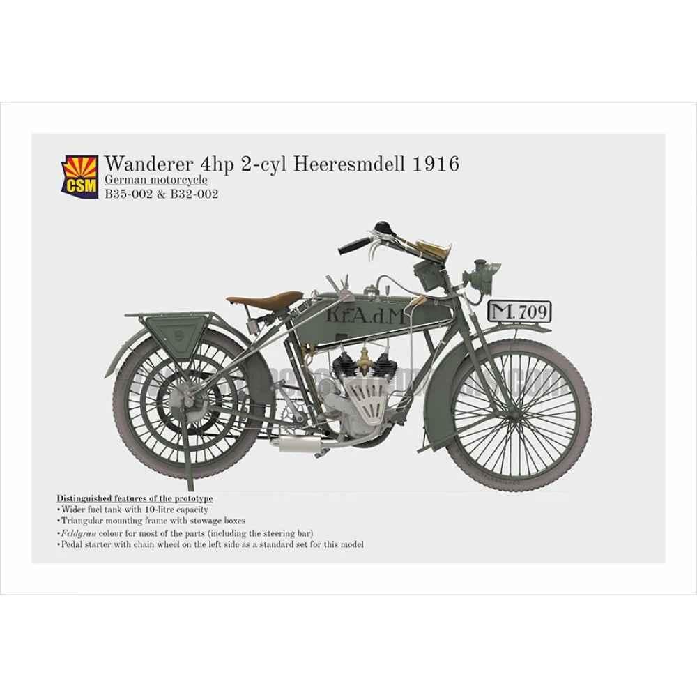 Copper State Models B35-002 1/35 Wanderer 4PS 1916 Motorcycle