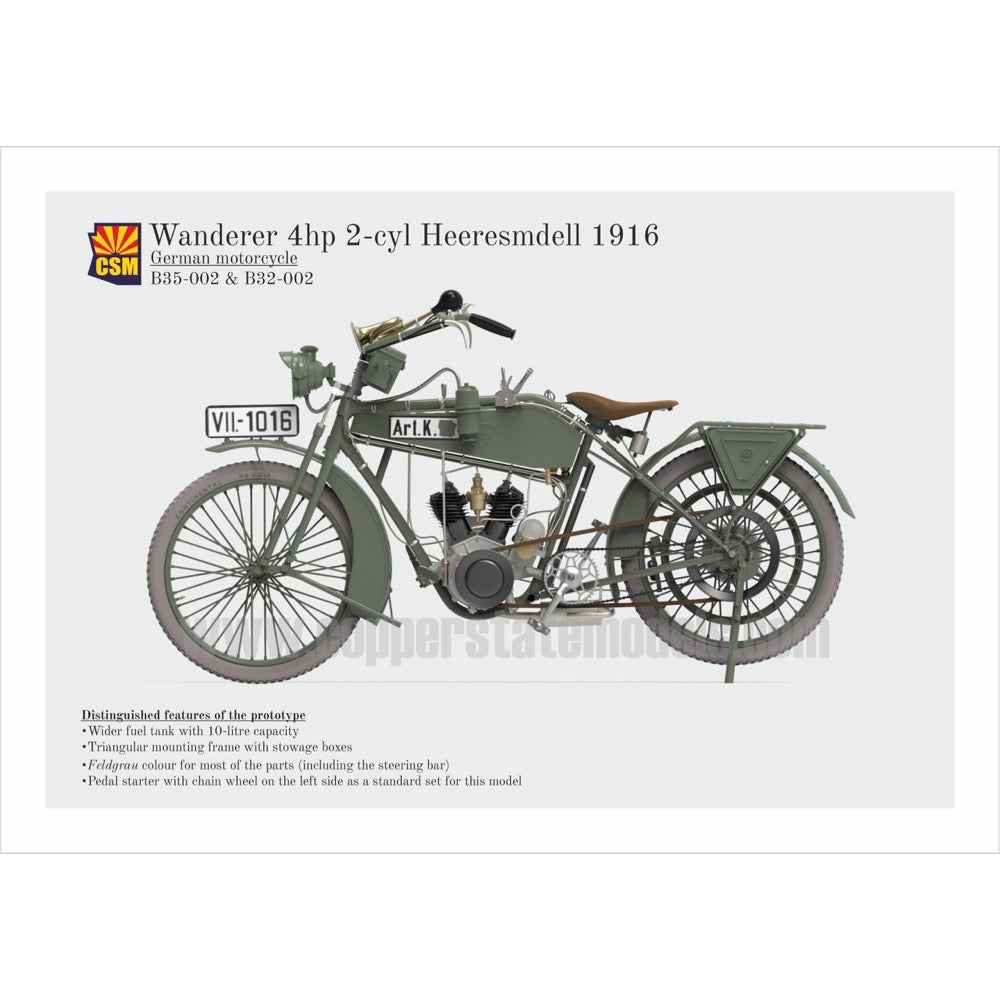 Copper State Models B35-002 1/35 Wanderer 4PS 1916 Motorcycle