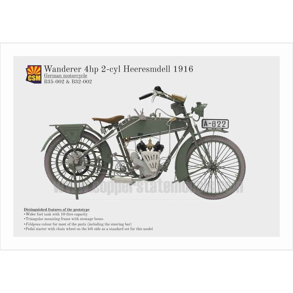 Copper State Models B35-002 1/35 Wanderer 4PS 1916 Motorcycle