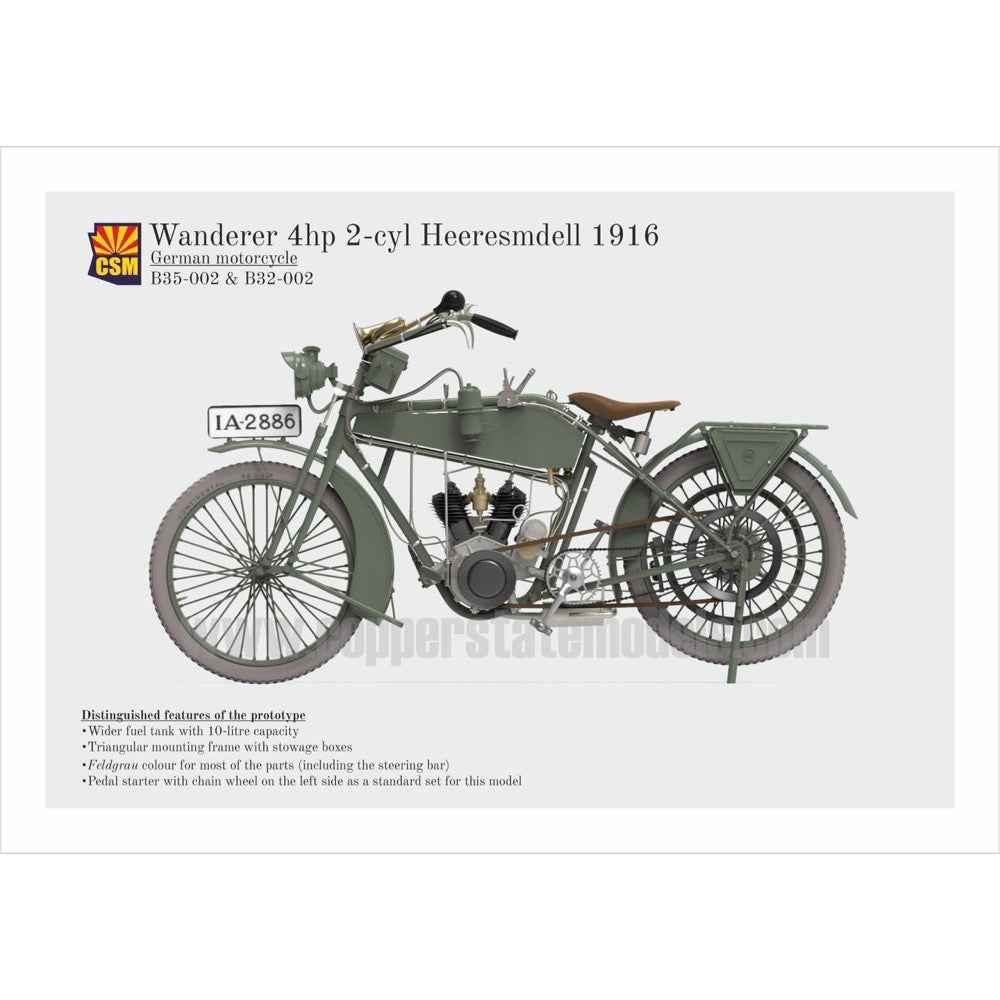 Copper State Models B35-002 1/35 Wanderer 4PS 1916 Motorcycle
