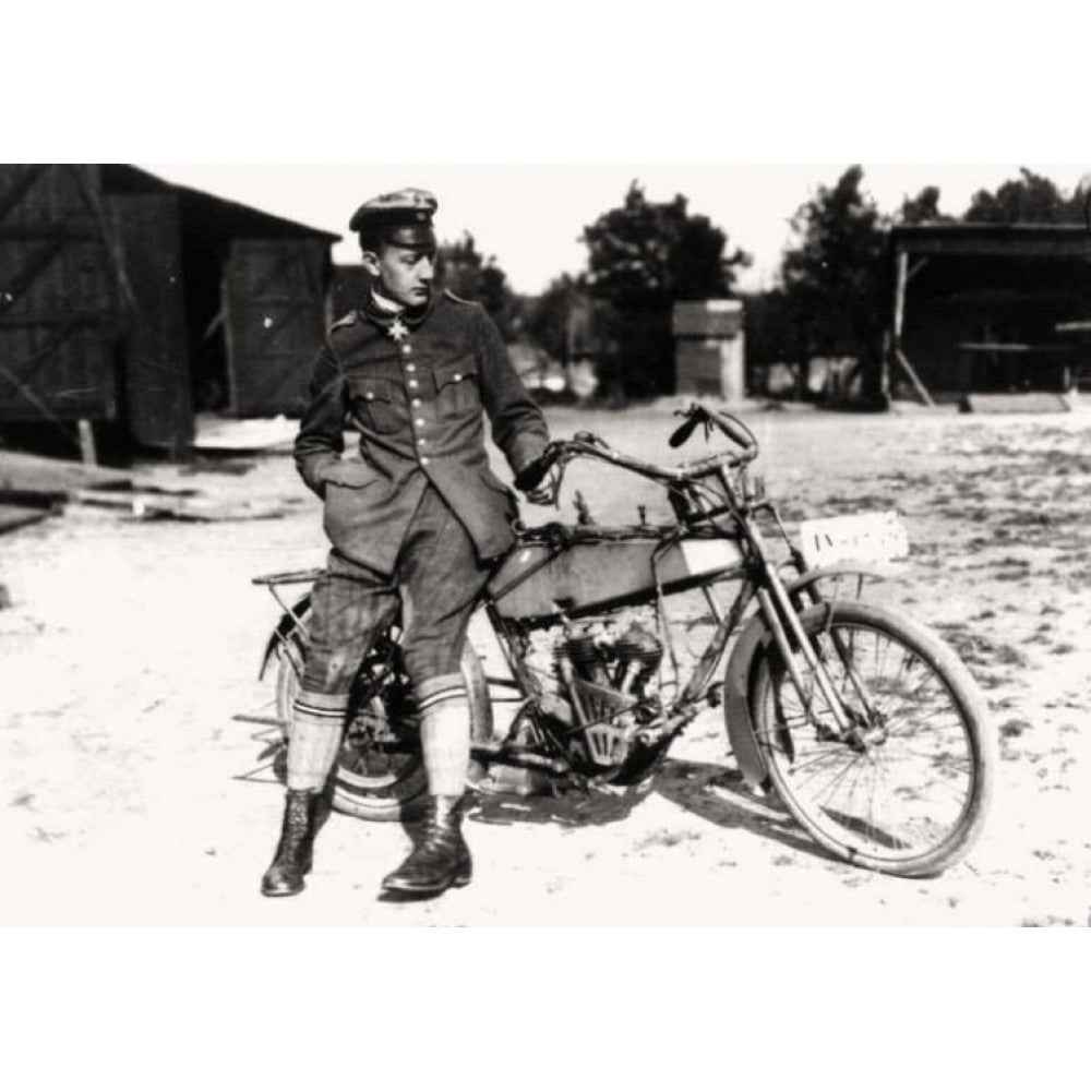 Copper State Models F32-058 1/32 Werner Voss Posing with a Motorcycle