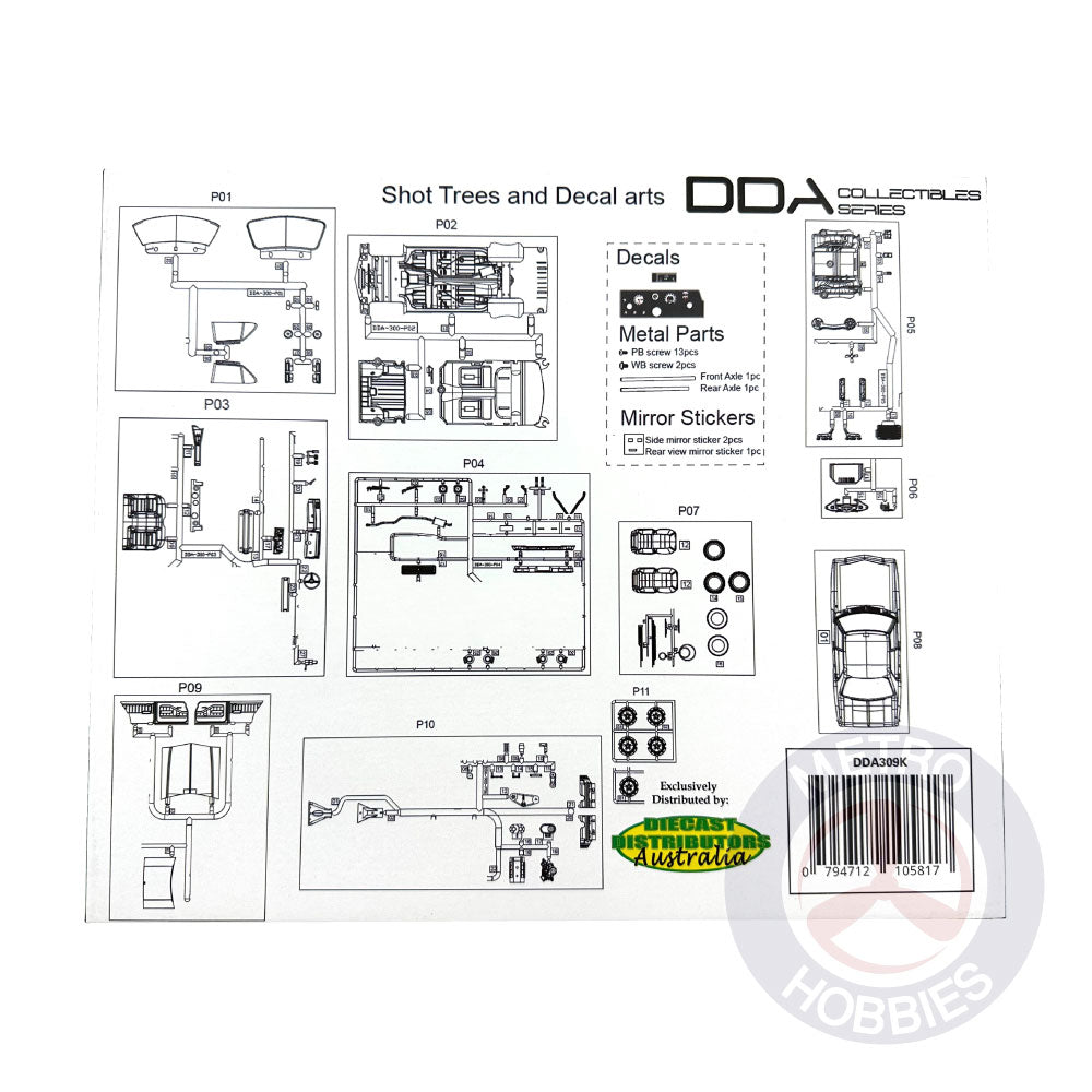 DDA 309K 1/24 Holden HQ Slammed Blown Plastic Model Kit 794712105817