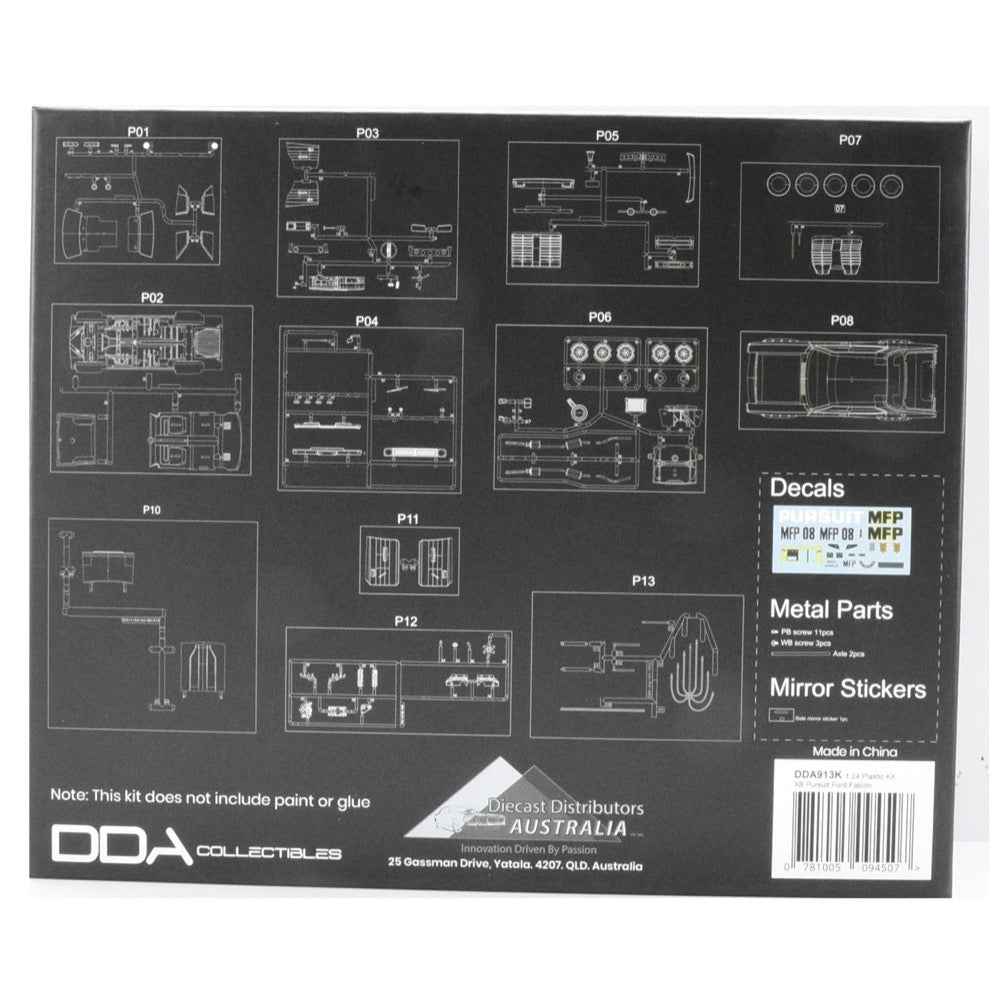 DDA 1/24 XB Pursuit Ford Falcon Sealed Body Opening Bonnet w/Engine Plastic Model Kit