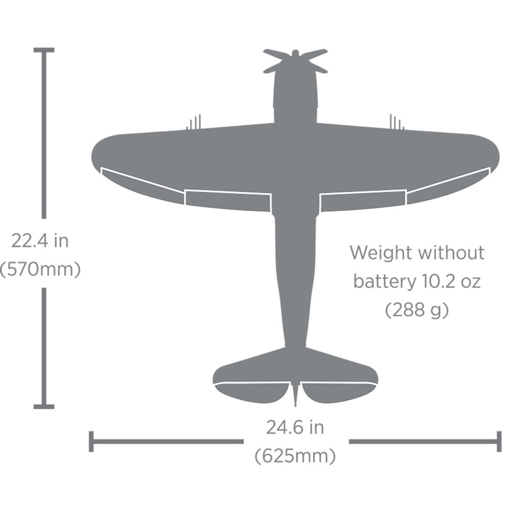 E-Flite Micro P-47 Thunderbolt 625mm BNF Basic with AS3X and SAFE Select