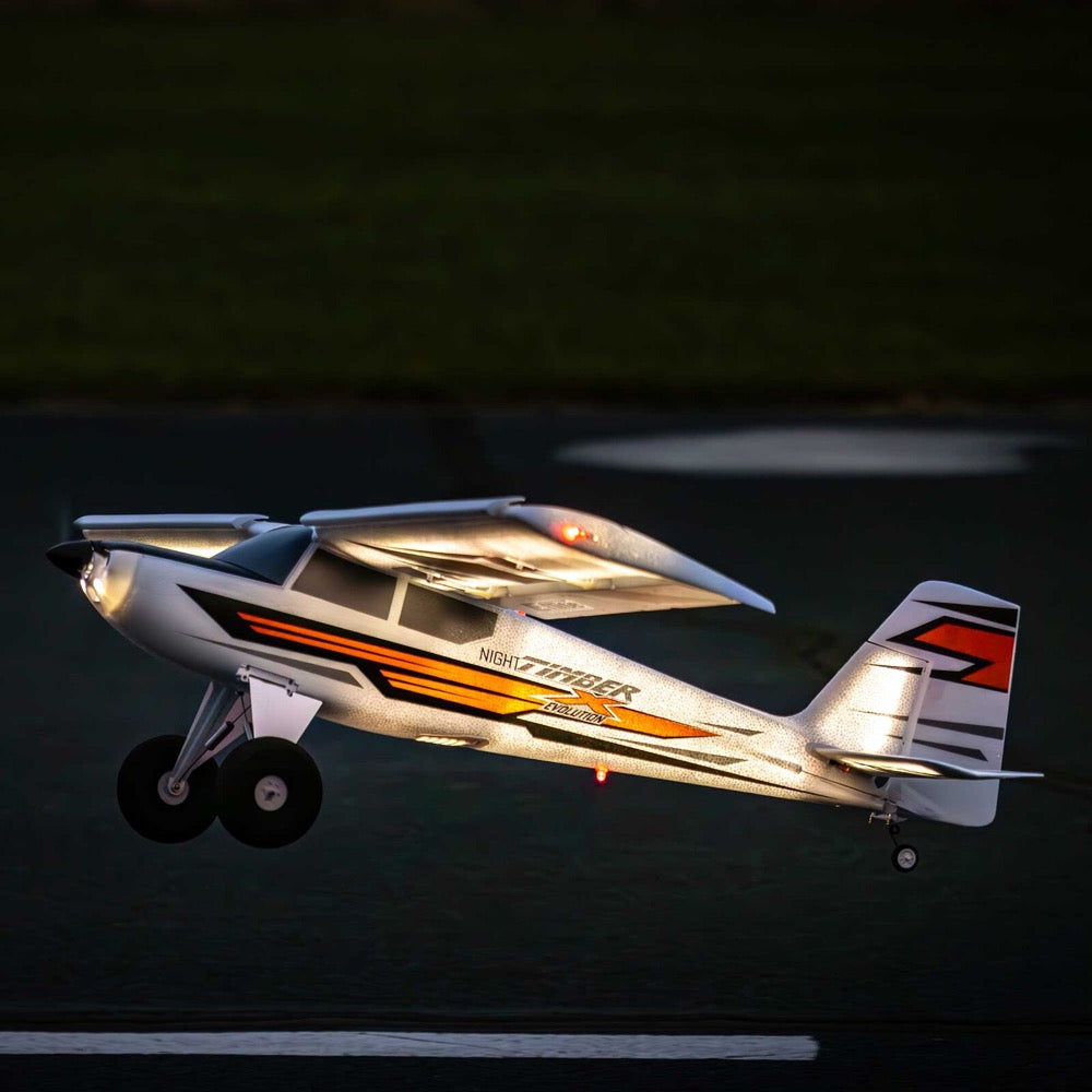 E-Flite EFL013850 Night Timber X Evolution 1.2m STOL RC Plane BNF Basic