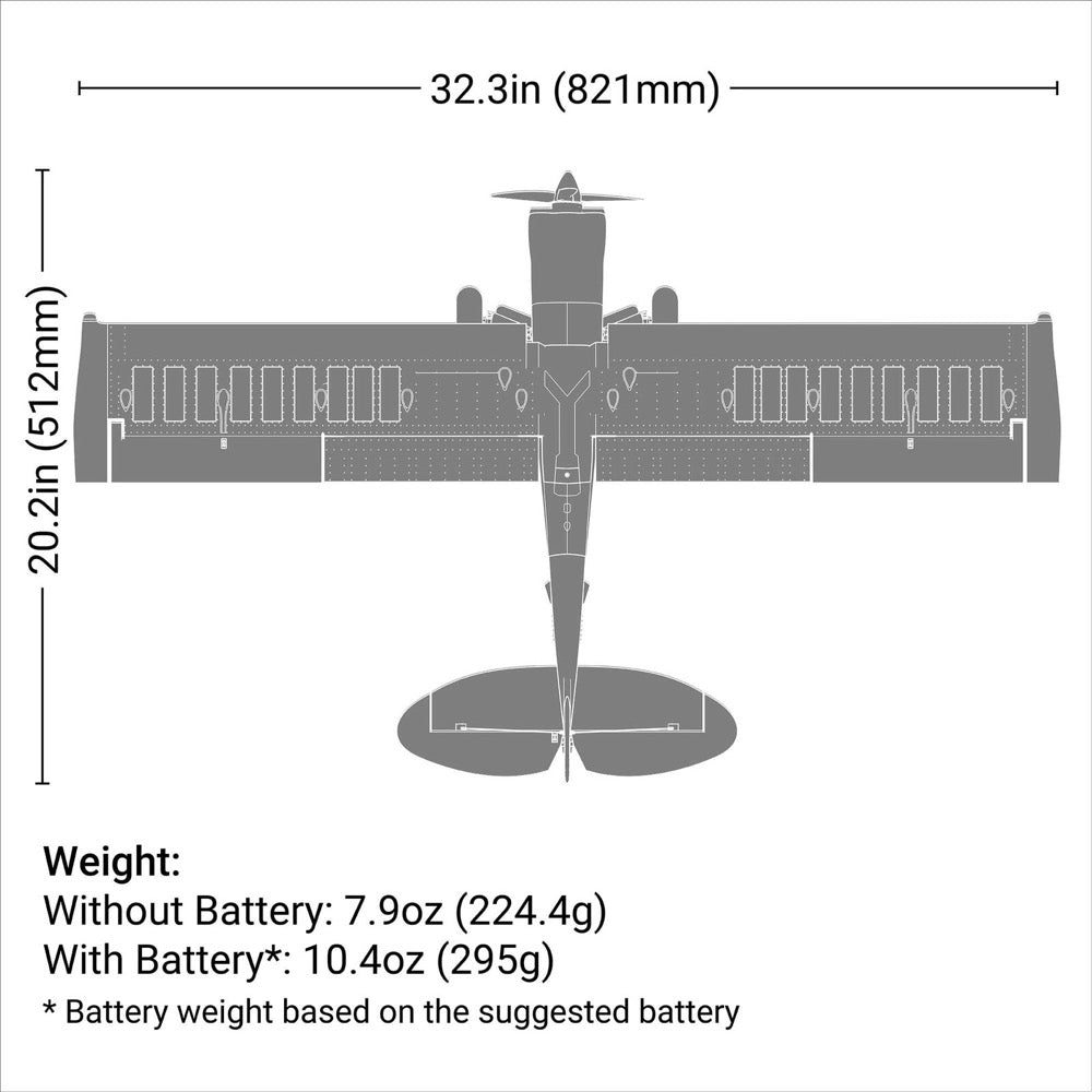 E-flite Micro Scrappy STOL 800mm RC Plane BNF Basic EFL02150D