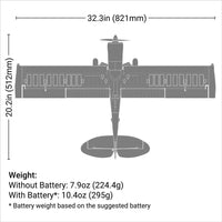 E-flite Micro Scrappy STOL 800mm RC Plane BNF Basic EFL02150D