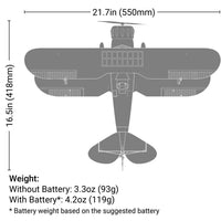 E-Flite UMX WACO RC Plane BNF Basic with AS3X and SAFE Select White EFLU53550