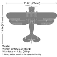 E-Flite UMX WACO RC Plane BNF Basic with AS3X and SAFE Select Yellow EFLU53550