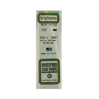 Evergreen 00110 Styrene Strips 0.015 x 0.020 x 14in / 0.38mm x 0.51mm x 36cm - 10