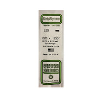Evergreen 00129 Styrene Strips 0.020 x 0.250 x 14in / 0.51mm x 6.4mm x 36cm - 10