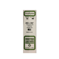 Evergreen 00154 Styrene Strip 0.060 x 0.080 x 14in / 1.5mm x 2mm x 36cm - 10