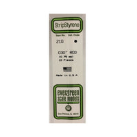 Evergreen 00210 Styrene Rod 0.030 x 14in / 0.76mm x 36cm - 10 - Metro Hobbies