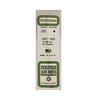 Evergreen 00220 Styrene Rod 0.0350 x 14in / 0.88mm x 36cm - 10 - Metro Hobbies