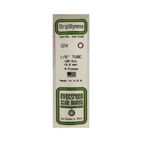 Evergreen 00224 Styrene Tube 0.125 x 14in / 3.2mm x 36cm 5pc