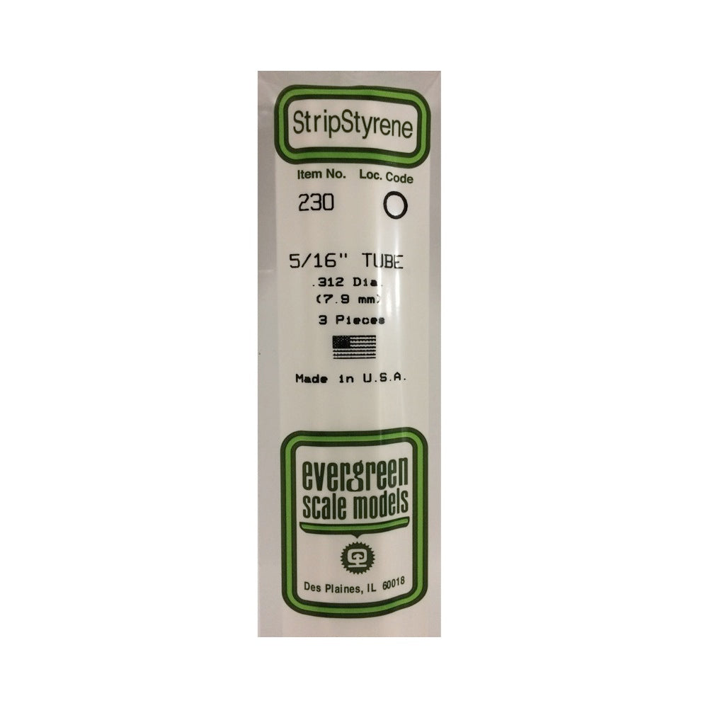 Evergreen 00230 Styrene Tube 0.312 x 14in / 7.9mm x 36cm - 3