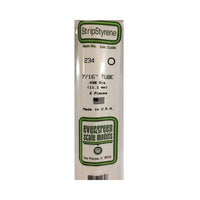 Evergreen 00234 Styrene Tube 0.438 x 14in / 11.1mm x 36cm - 2
