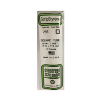 Evergreen 00255 Styrene Square Tube 0.312 x 14in / 7.9mm x 36cm - 2
