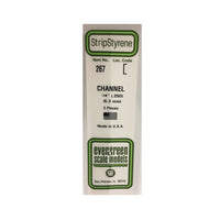 Evergreen 00267 Styrene Channel .250in/6.3mm 14in/35mm - 3