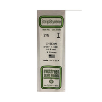 Evergreen 00276 Styrene I-Beam .188 in/ 4.8mm 14in/35cm - 3