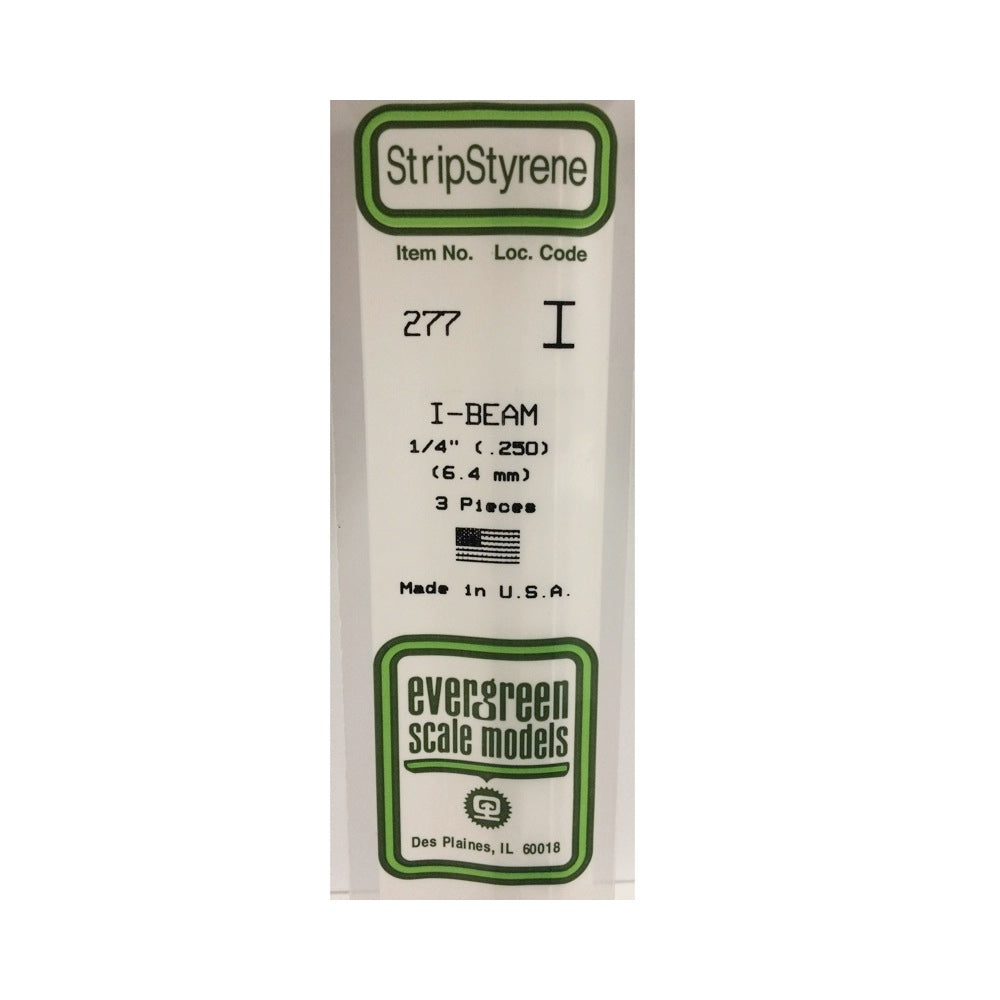 Evergreen 00277 Styrene I-Beam .250 in/ 6.3mm 14in/35cm - 2 - Metro Hobbies
