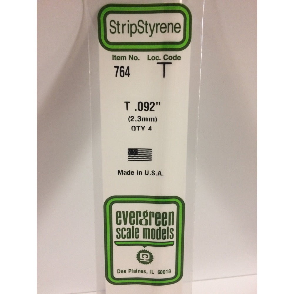 Evergreen T Profile 0.092 x 0.092 x 14in 0.030 Thick (4)