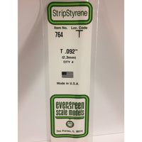 Evergreen T Profile 0.092 x 0.092 x 14in 0.030 Thick (4)