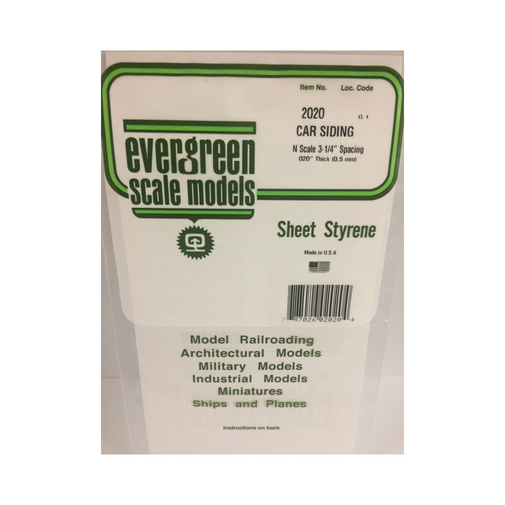 Evergreen 02020 Freight Car Siding 0.020 x 6 x 12in / 0.51mm x 15cm x 30cm - 1