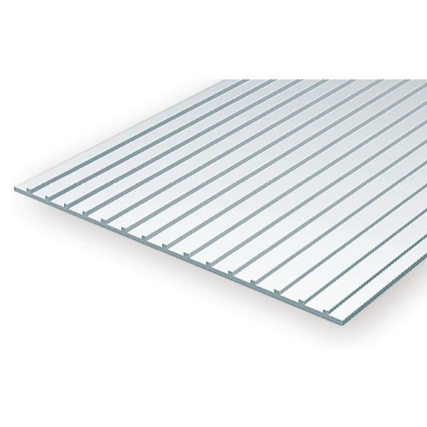 Evergreen 4523 White Styrene Seam Roof Sheet 0.375 x 6 x 12in / 9.5mm x 15cm x 30cm - 1 - Metro Hobbies