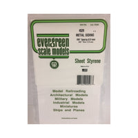 Evergreen 4528 White Styrene Metal Siding Sheet 0.080 x 6 x 12in / 2mm x 15cm x 30cm - 1